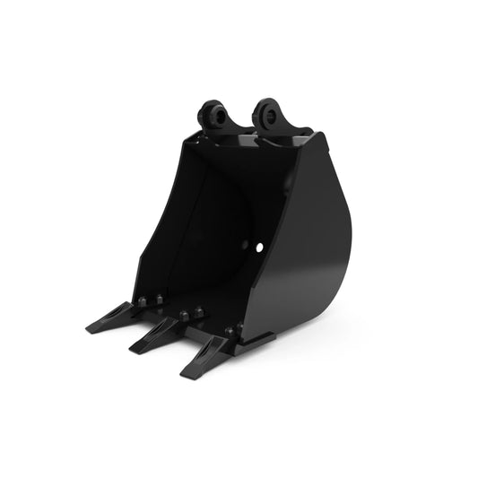 190-7390 460 mm (18 in), 65 L (2.3 ft3), Pin On, Bolt-On Teeth 190-7390: 460 mm (18 in), 65 L (2.3 ft3), Pin On, Bolt-On Teeth CAT attachment machinery part