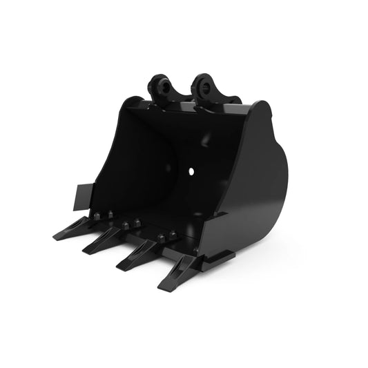 396-9307 600 mm (24 in), 76 L (2.7 ft3), Pin On, Bolt-On Teeth 396-9307: 600 mm (24 in), 76 L (2.7 ft3), Pin On, Bolt-On Teeth CAT attachment machinery part